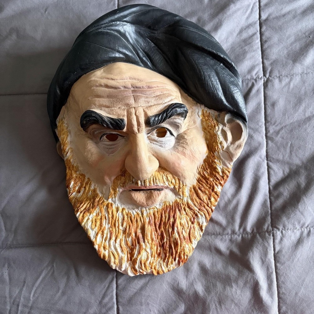VTG Cesar 1980 Ayatollah Khomeini Costume Mask Halloween French Rare